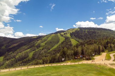 Yazın Steamboat Springs 'te Werner Dağı' nın yamaçlarında.