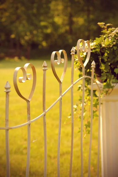 Heart Shaped Fence Design Decoration Outdoor Wedding Stock Image