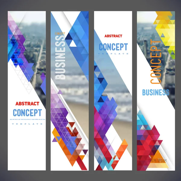 Vector uppsättning banners, layout med färgglada stadsbilden — Stock vektor