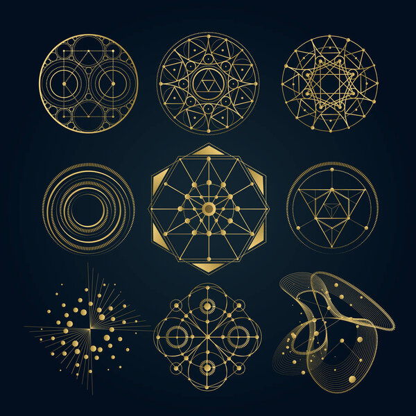 Sacred geometry forms, shapes of lines