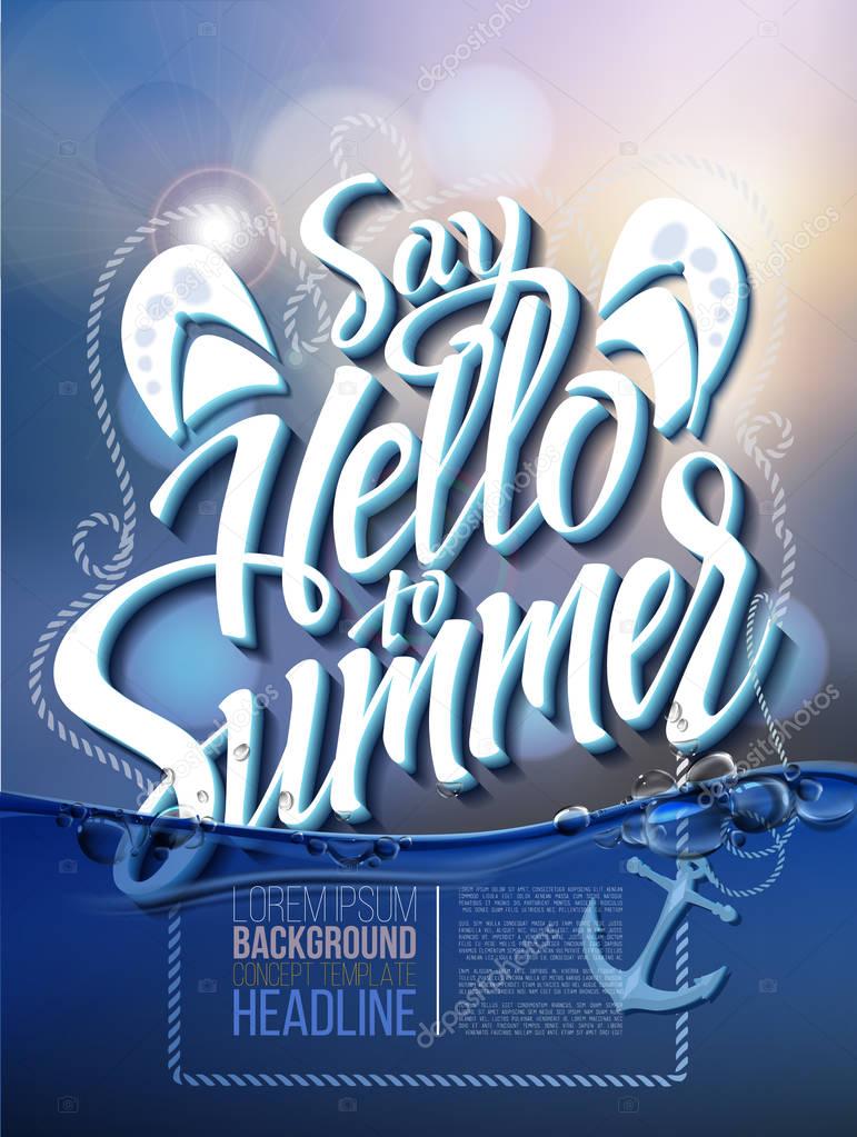 Hello summer poster inscription