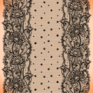 soyut dantel kurdele seamless modeli öğeleri çiçekli.