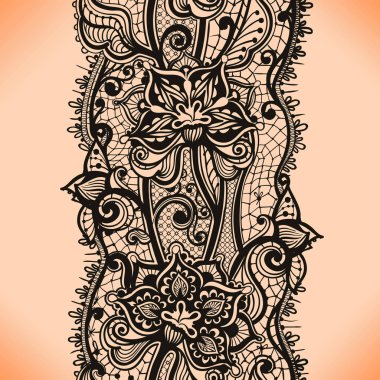 soyut dantel kurdele seamless modeli öğeleri çiçekli.