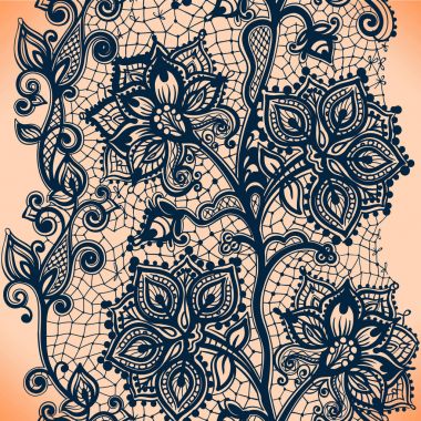 soyut dantel kurdele seamless modeli öğeleri çiçekli.