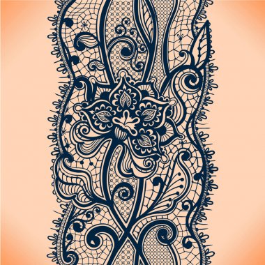 soyut dantel kurdele seamless modeli öğeleri çiçekli.