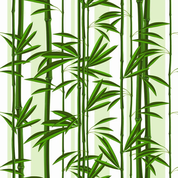 Seamless pattern with tropical plants bamboo and leaves — Stock Vector