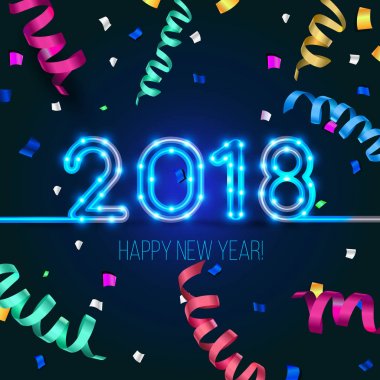 Neşeli Noel 2018 dekorasyon poster kartı.