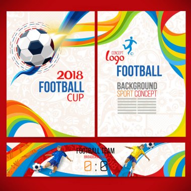 Futbol Kupası. 2018 Dünya Şampiyonası. Arka plan kavramı, player Rus etnik sembollerin futbol top ile. Şampiyon futbol oyunu. Sembol spor Kupası.