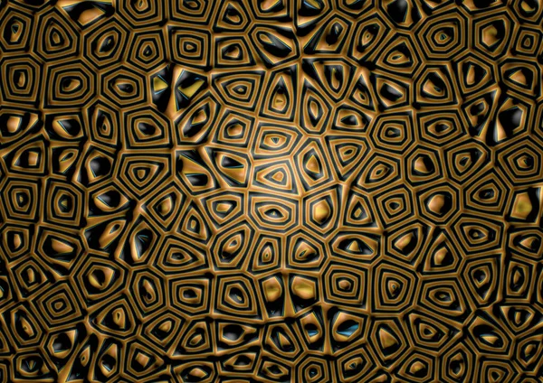 Sarı mavi baltanın 3 boyutlu görüntüsü sessiz renkler geometri çokgen desen illüzyonu çerçeveyi doldurur