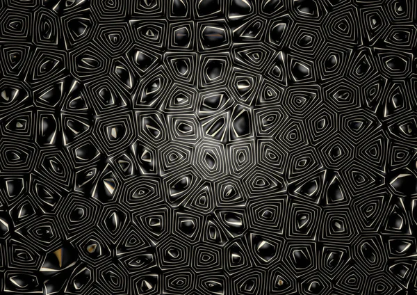 Rendu Géométrie Noire Blanche Polygone Motif Illusion Remplir Cadre — Photo