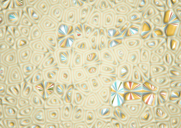 Üç boyutlu sarı mavi beyaz pastel renkler geometri çokgen desen illüzyonu çerçeveyi doldurur