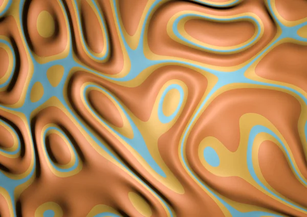 Soyut illüzyon görüntüsü soyut akışkan mürekkep arka planı turuncu kahverengi mavi renkte