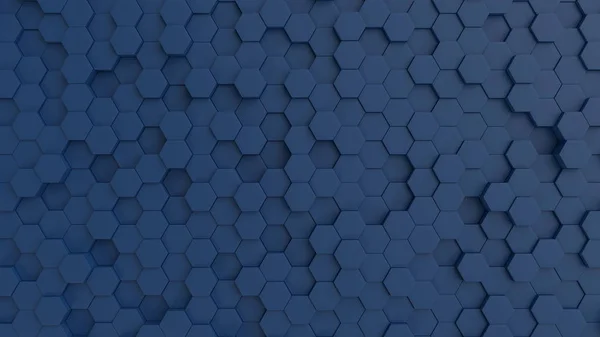 Navy Blue Hexagonal Tiles Background Stock Photo