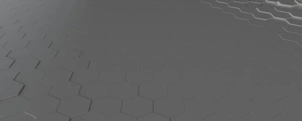Perspective grey hexagonal tiles in Soft Light Stock Image