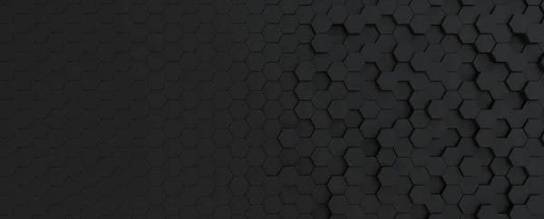 Black hexagonal tiles background Stock Image