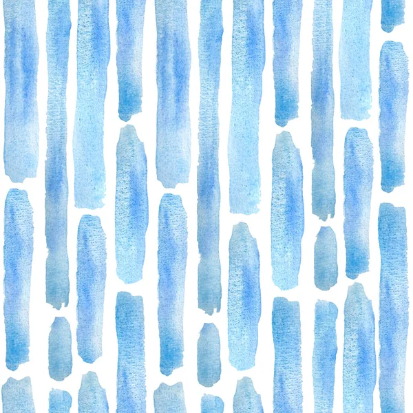 Naadloze aquarel met de hand getekend trendy patroon met moderne geometrische vormen. Verticale strepen minimalisme. Blauw turquoise marine kleuren. Losse elementen, zee holdilay zomer ontwerp. — Stockfoto