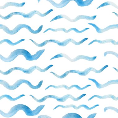 Kusursuz suluboya el dalgalarla modaya uygun desenler çizdi. Modern geometrik şekiller. Dikey yatay çizgiler minimalizm. Elektrik mavisi Turkuaz donanma renkleri. Gevşek elementler, deniz okyanusu