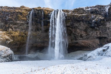Güzel Seljalandsfoss Şelalesi İzlanda 'da