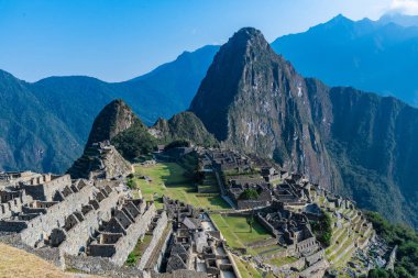 Machu Picchu Peru 'nun muhteşem manzarası Güney Amerika