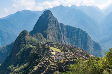 Machu Picchu Peru 'nun güzel manzarası Güney Amerika