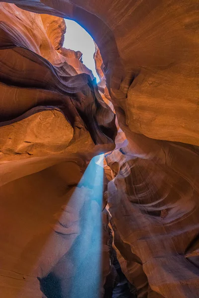 Sun Light Hitting Antelope Canyon Floor Arizona United States — Stock Photo, Image