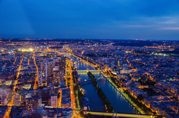 Beautiful Night View Top Eiffel Tower Paris France — Stock Photo, Image
