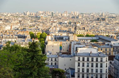 Paris 'ten Paris' in güzel manzarası Fransa Montmartre 'dan