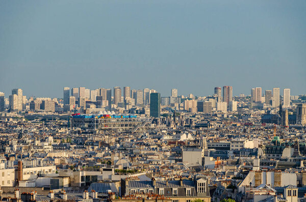 Beautiful view of Paris skyline from the Montmartre in Paris France