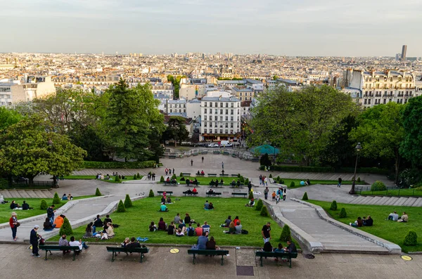 Gyönyörű Kilátás Nyílik Párizs Montmartre Párizsban — Stock Fotó