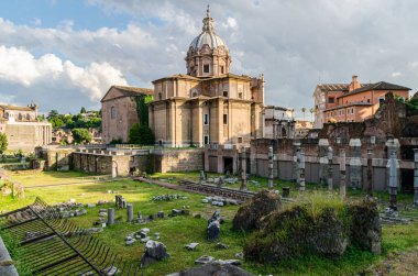 Roma Forumunun antik kalıntıları İtalya 'da