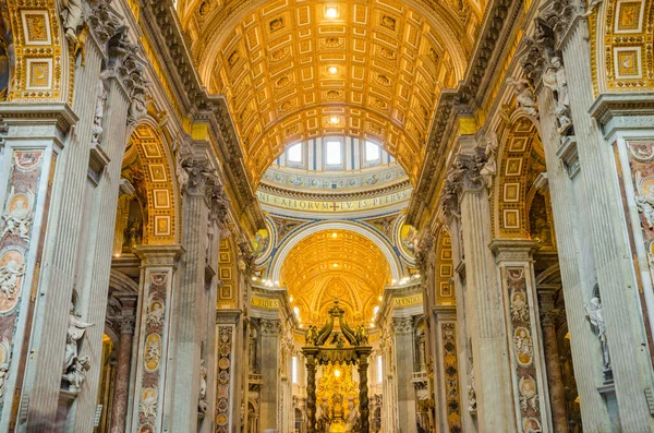 Magnifique Vue Intérieure Basilique Saint Pierre Dans Cité Vatican Italie — Photo