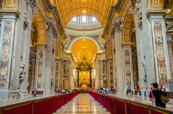 Mai 2015 Rome Italie Magnifique Vue Intérieure Basilique Saint Pierre — Photo