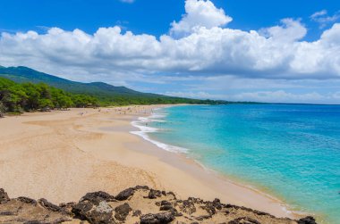 One of the best beach with crystal clear water Big Beach Maui Hawaii USA clipart