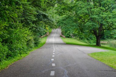 Brown County Eyalet Parkı 'ndaki güzel koşu yolu Indiana Usa