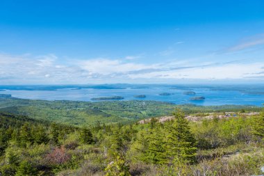 Acadia Ulusal Parkı 'ndaki Cadillac dağından harika bir manzara.
