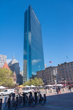 Boston Massachusetts Ma Usa 'daki John Hancock binasının güzel manzarası.