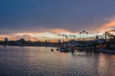 Epcot 'un Orlando Florida Usa' daki Disney parklarındaki güzel manzarası