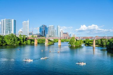 Amazing view of Austin Skyline during Sunny day in Austin TX USA clipart