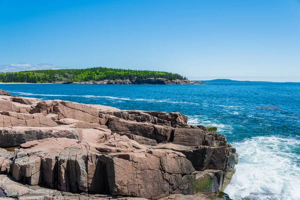 Bella Costa Dell Acadia Oceano Atlantico Nazionale Maine Usa — Foto Stock