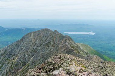 Kuzeydoğu Piscataquis Maine ABD Katahdin Dağı 'nın Bıçak Kenar Yolu' nun inanılmaz manzarası