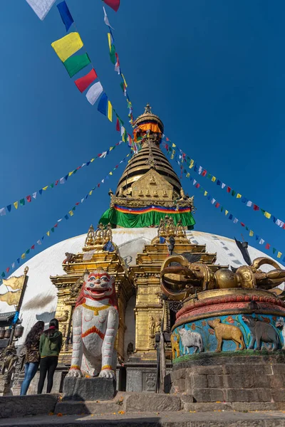 Nádherný Výhled Swayambhunath Aka Swayambhu Během Slunečného Dne Kathmandu Valley — Stock fotografie