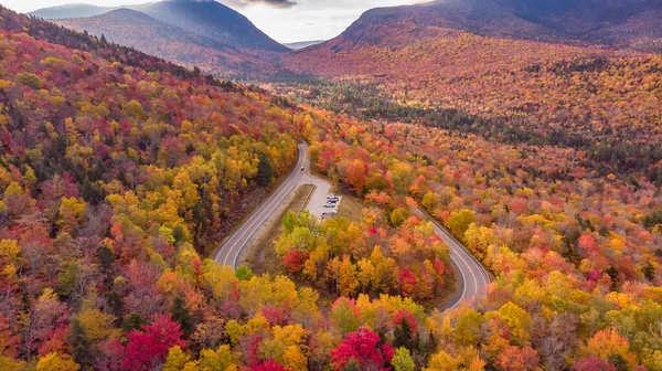 Vista Incrível Kancamagus Highway New Hampshire Durante Temporada Folhagem Outono — Fotografia de Stock