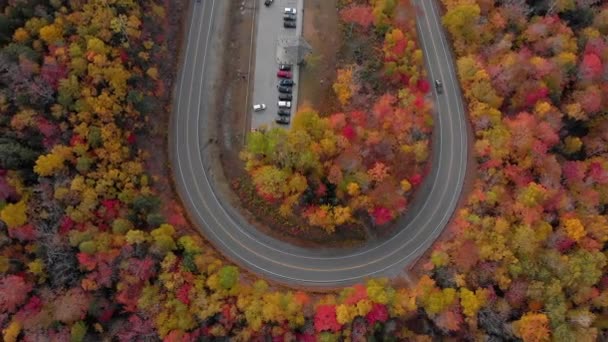 Increíble Vista Autopista Kancamagus New Hampshire Durante Temporada Follaje Estados — Vídeo de stock