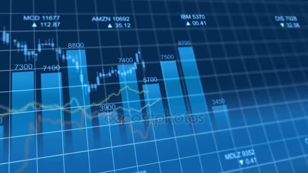 Bar graph of stock exchange market indices animation — Stock Video