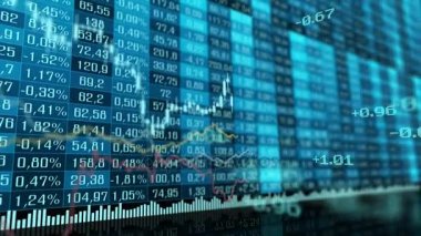 Tablo ve çubuk grafik borsa piyasa endeksleri animasyon