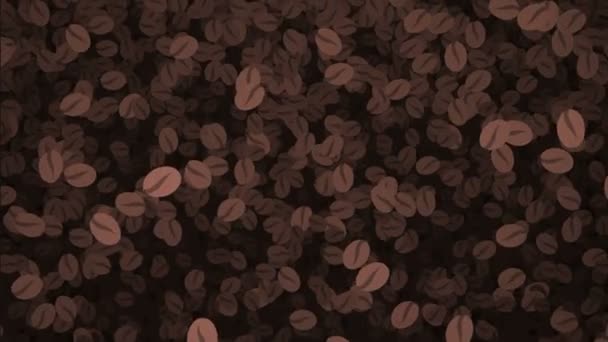 咖啡豆落下 4 k 的动画背景视频 — 图库视频影像