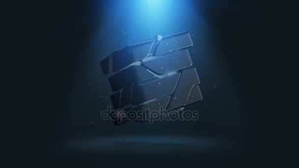 조립 및 해체 하이테크 블랙 큐브 애니메이션. — 비디오