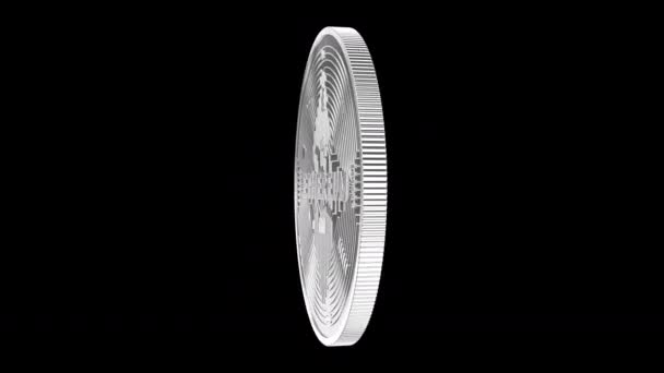 Срібло Ethereum Обертання Навколо Осі Петельні Анімовані Відео Argent Монета — стокове відео