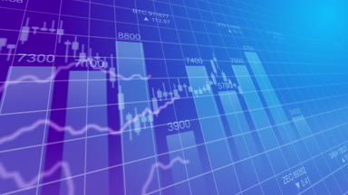 Çubuk grafik cryptocurrency borsa piyasa endeksleri animasyon 4k video. Mor arka plan Özet para birimi oranı grafik animasyon.