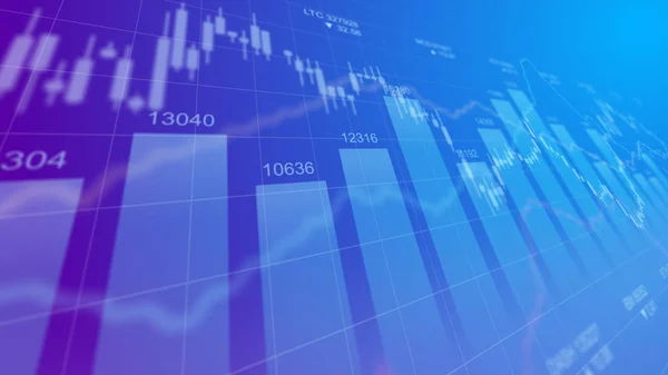 Gráfico Barras Del Concepto Índices Bursátiles Criptomoneda Gráfico Tipo Cambio — Foto de Stock